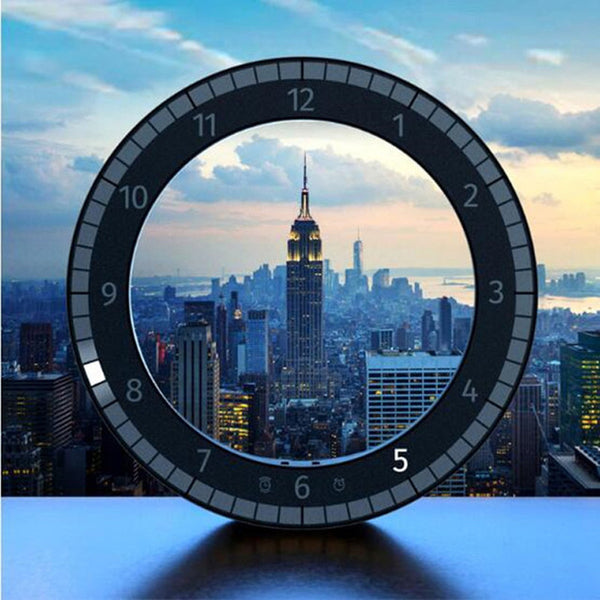 LED Digital Wall Clock Dual-Use Dimming Digital Circular Photoreceptive Clocks